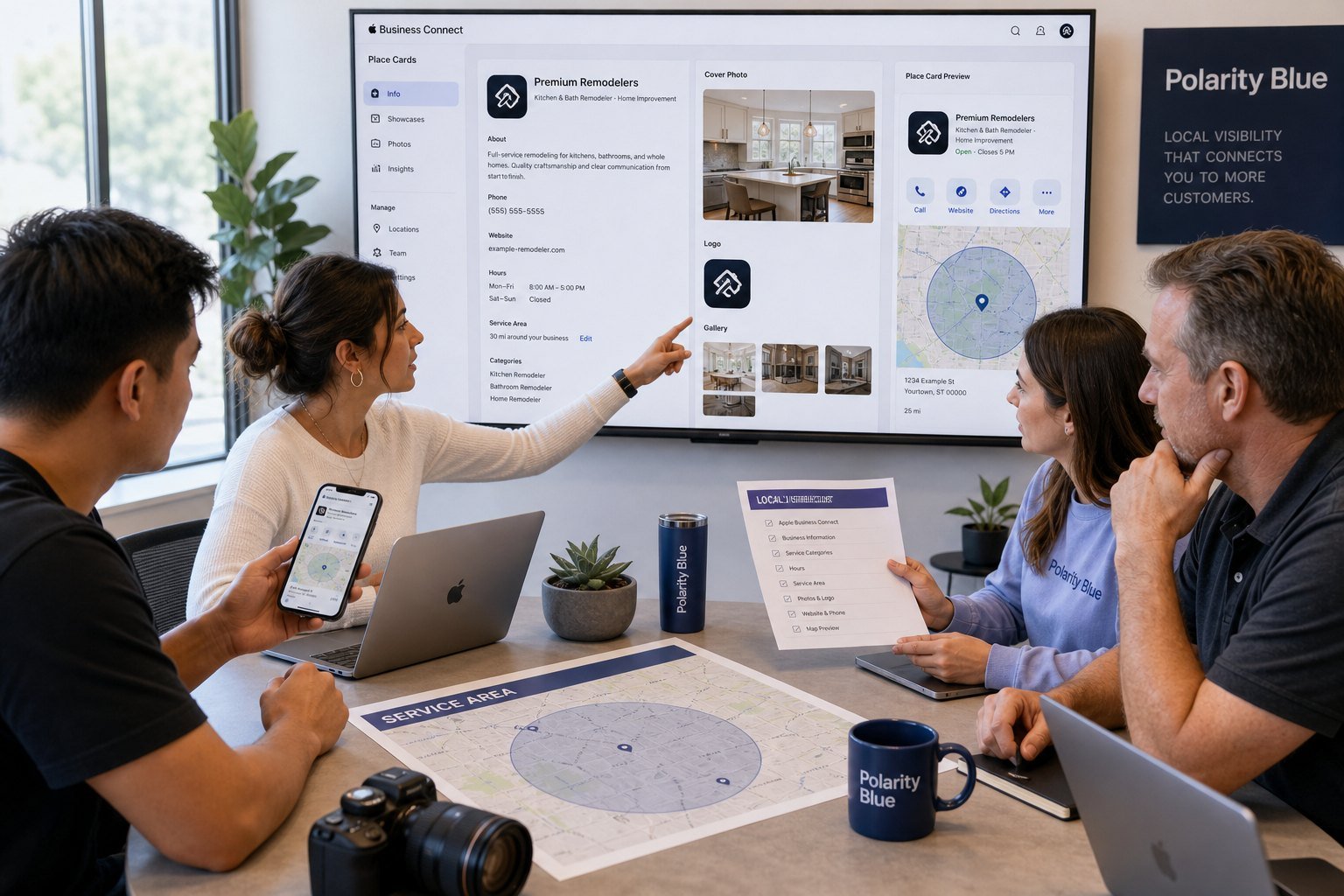 Team reviewing Apple Maps and local business visibility